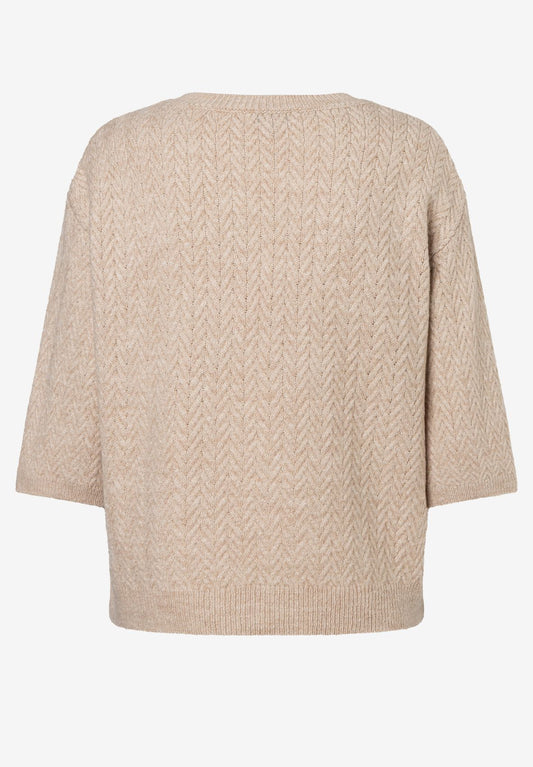 MORE & MORE Pullover with Structure, pale stone