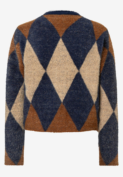 MORE & MORE Argyle Cardigan, argyle knit