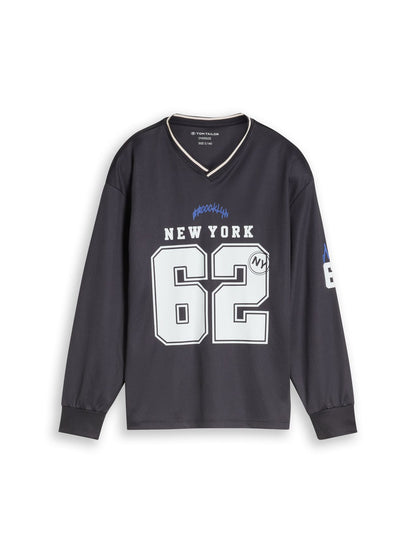 Oversize Trikot Langarmshirt