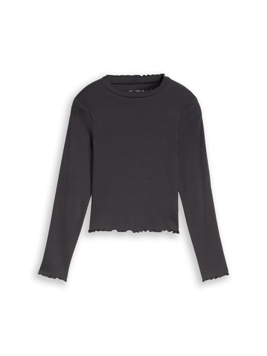 TOM TAILOR Cropped Shirt mit Rippstruktur