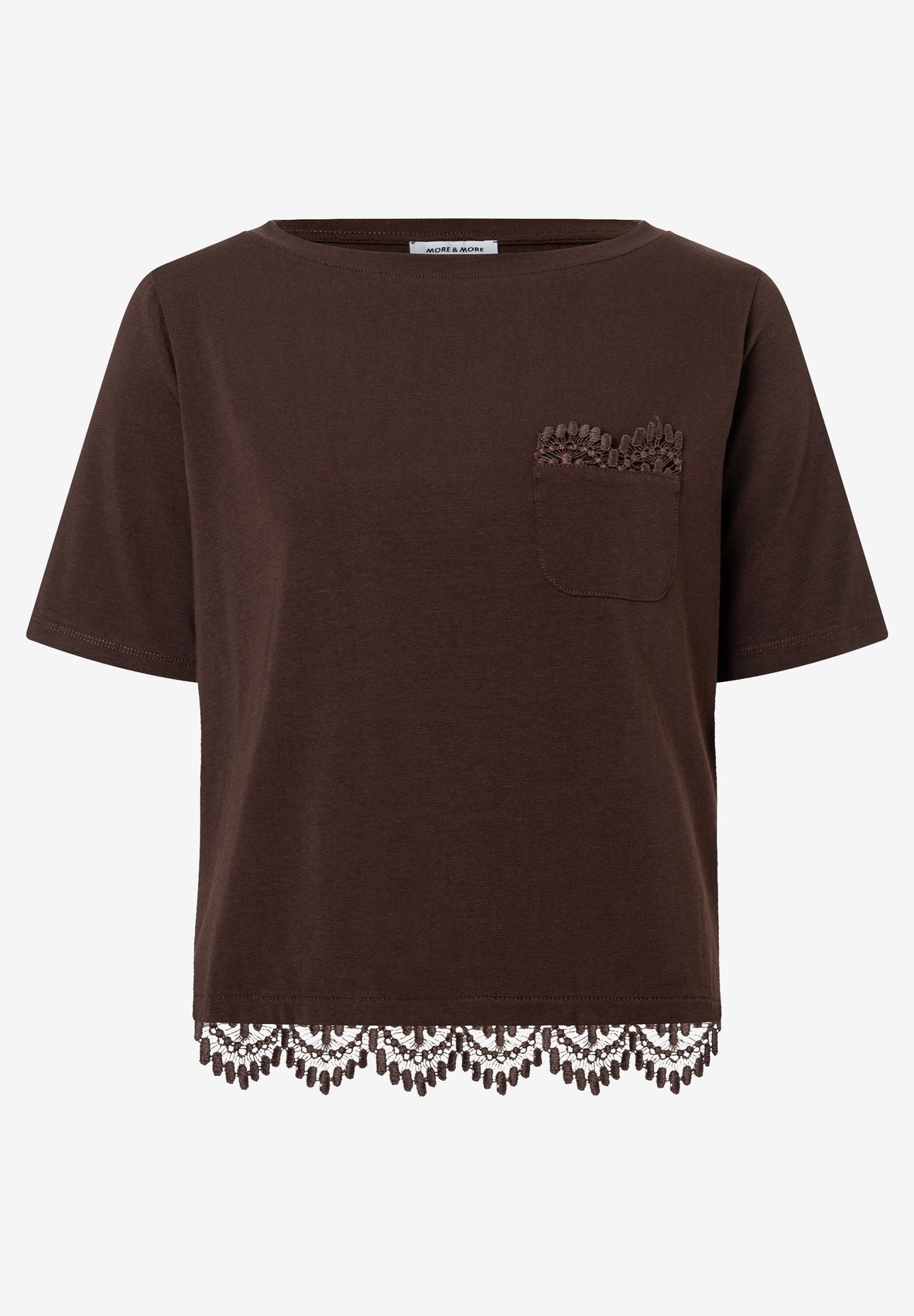 MORE & MORE T-Shirt mit Spitzen-Saum