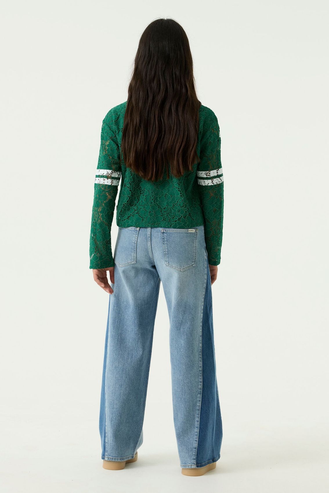 GARCIA Wide-Leg-Jeans mit seitlichen Kontrasteinsätzen