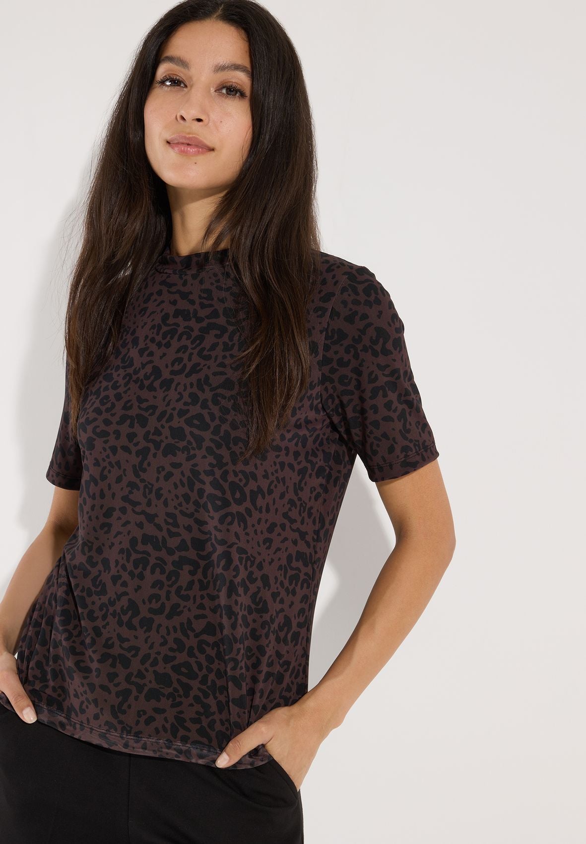 MORE & MORE Meshshirt mit Leomuster