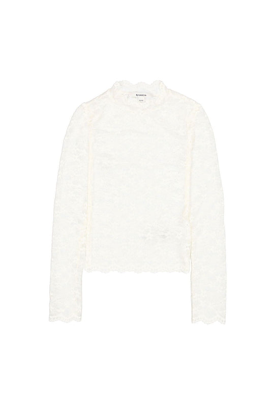 GARCIA Spitzen-Langarmshirt mit Stehkragen 176