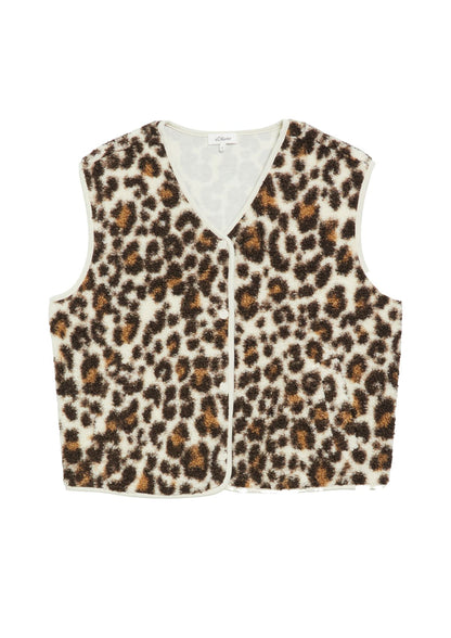 S.OLIVER Teddy-Weste mit Leo-Muster
