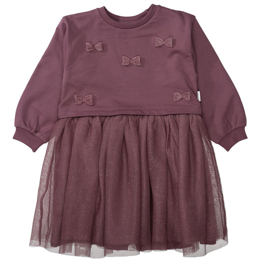 STACCATO Sweatkleid mit Tüllrock und Glitzerschleifen 140