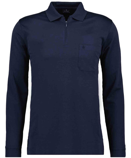 RAGMAN Softknit-Poloshirt mit Reissverschluss, Langarm XL