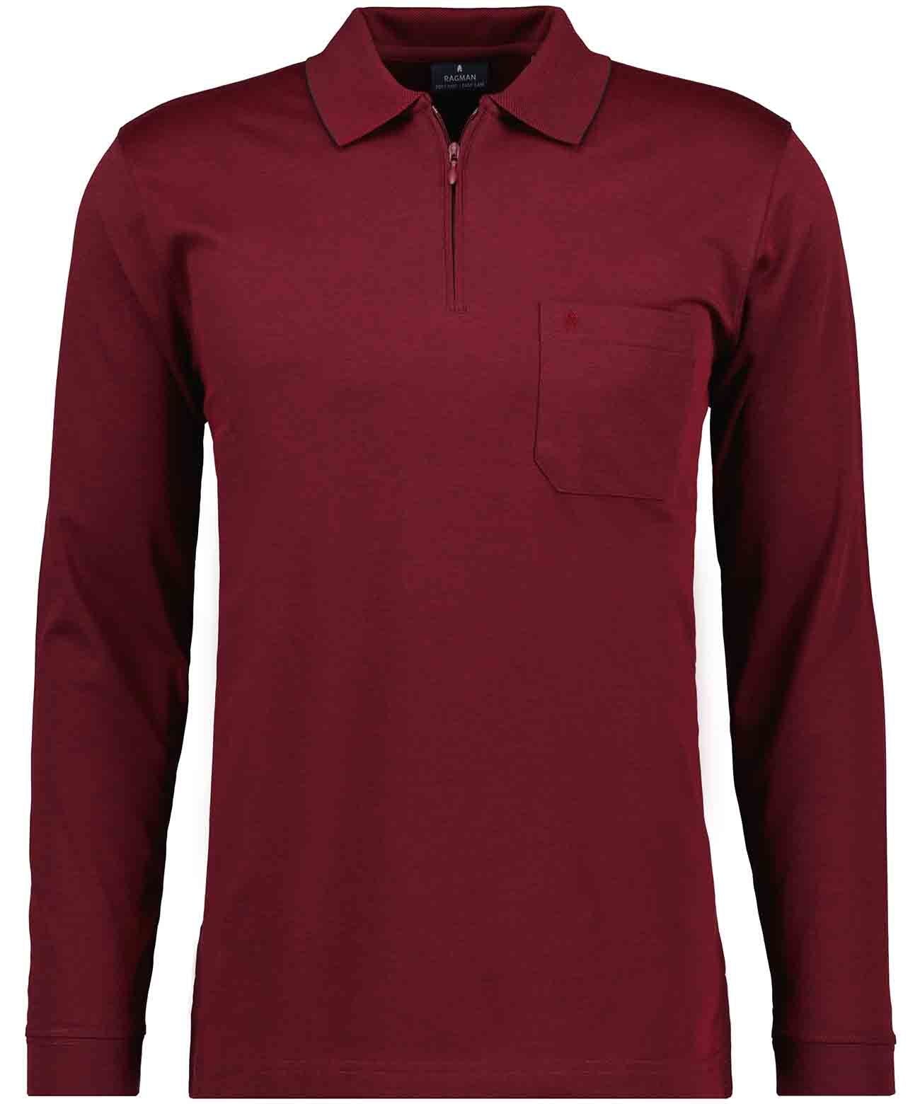 RAGMAN Softknit-Poloshirt mit Reissverschluss, Langarm XL