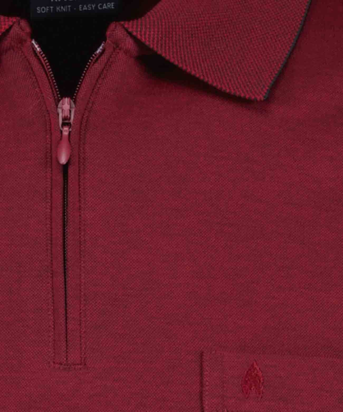 RAGMAN Softknit-Poloshirt mit Reissverschluss, Langarm