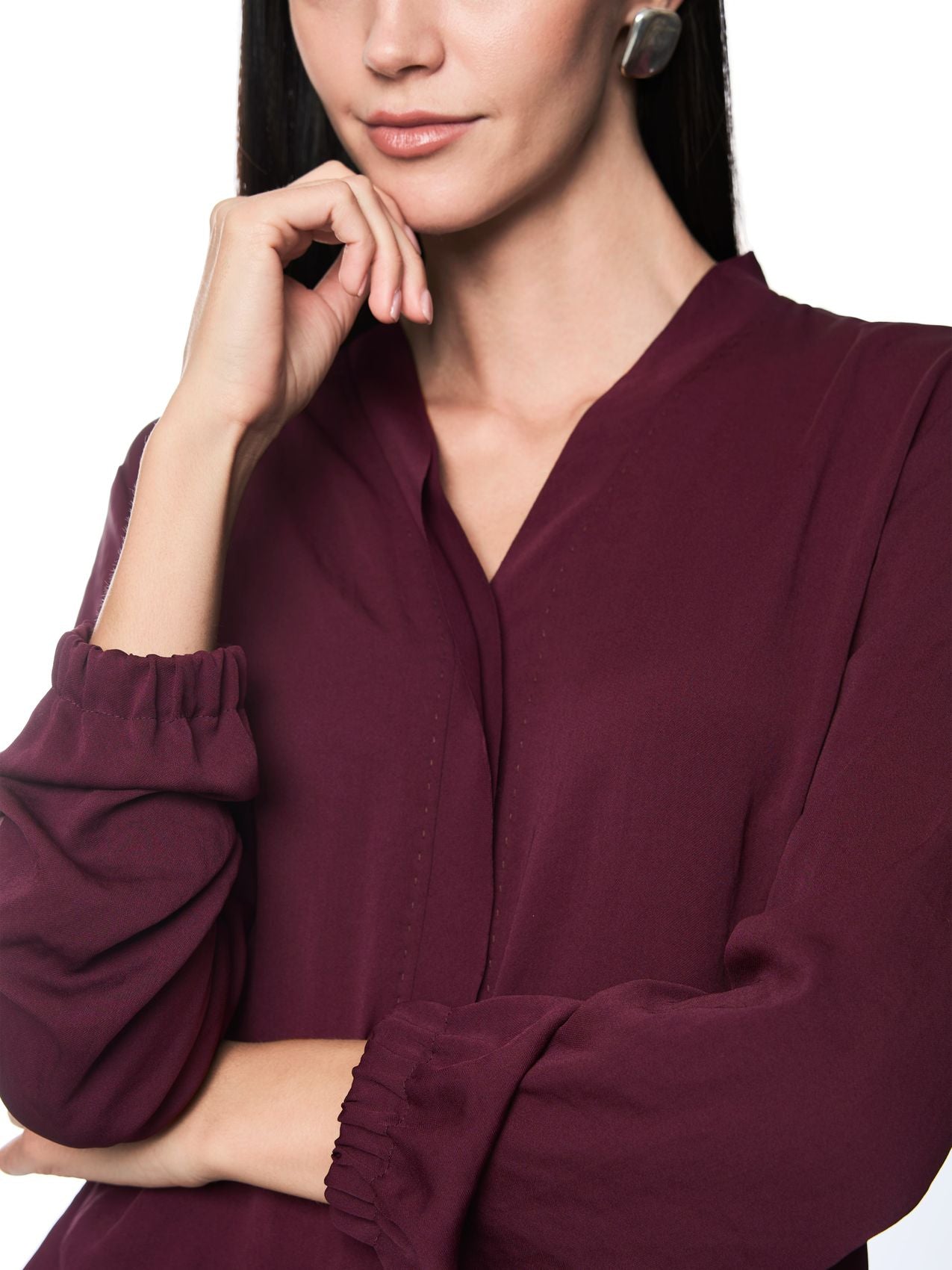 Weite Bluse mit V-Ausschnitt