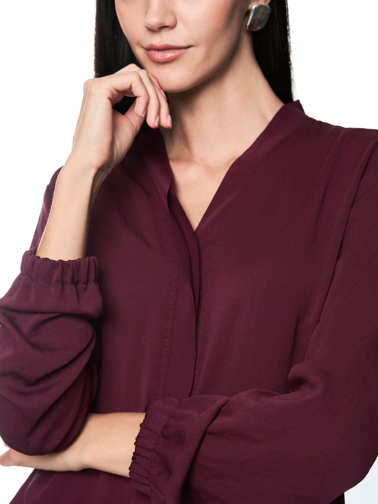 Weite Bluse mit V-Ausschnitt