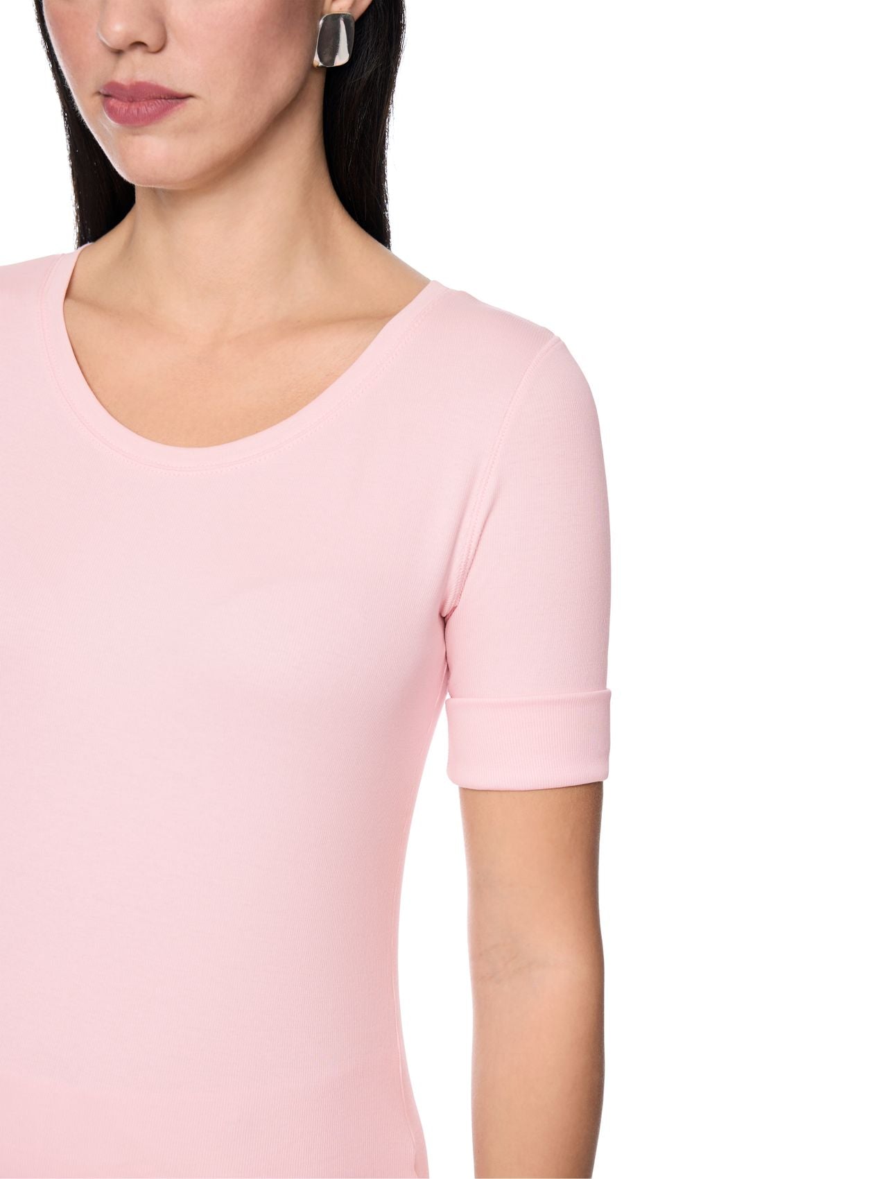 Baumwollstretch-Shirt mit Halbarm