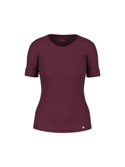 MARC CAIN Baumwollstretch-Shirt mit Halbarm