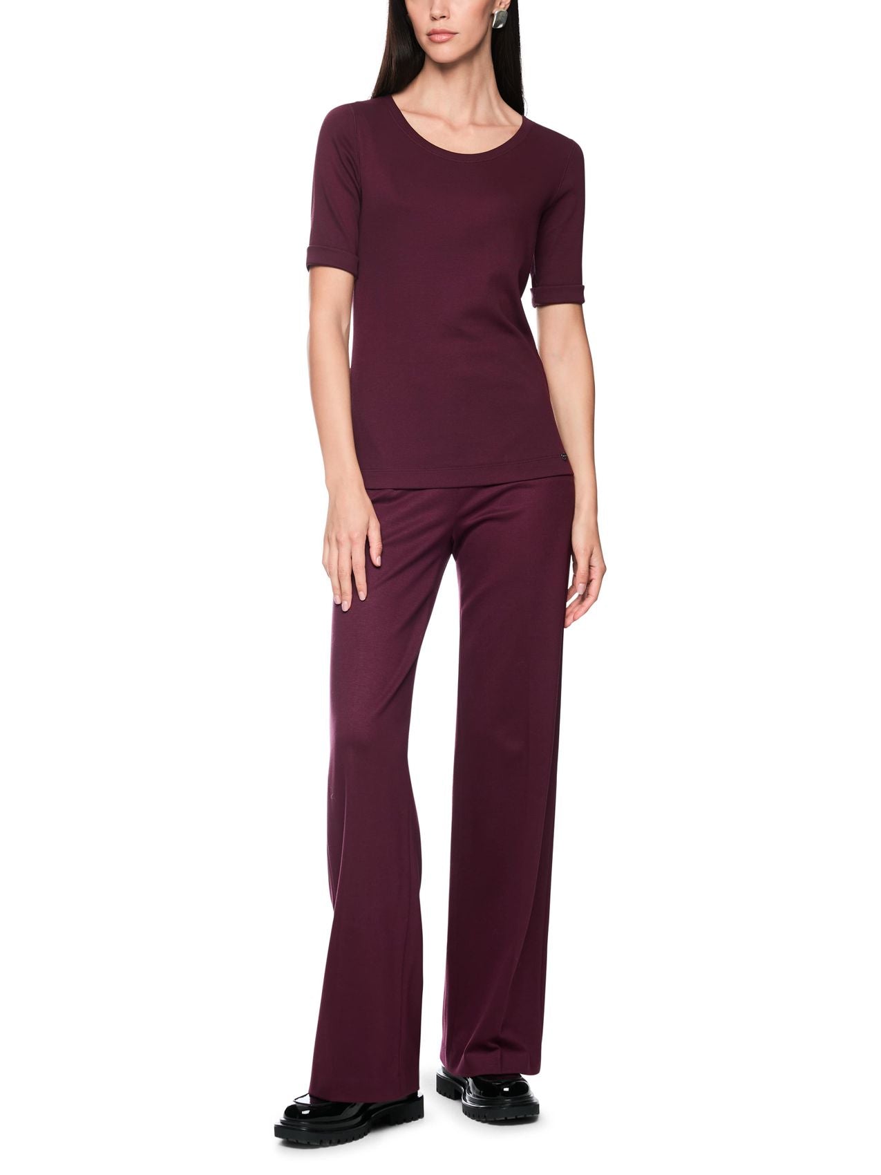 Baumwollstretch-Shirt mit Halbarm
