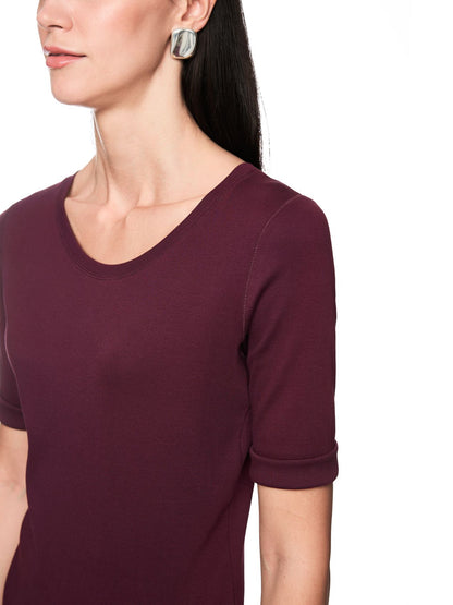 Baumwollstretch-Shirt mit Halbarm