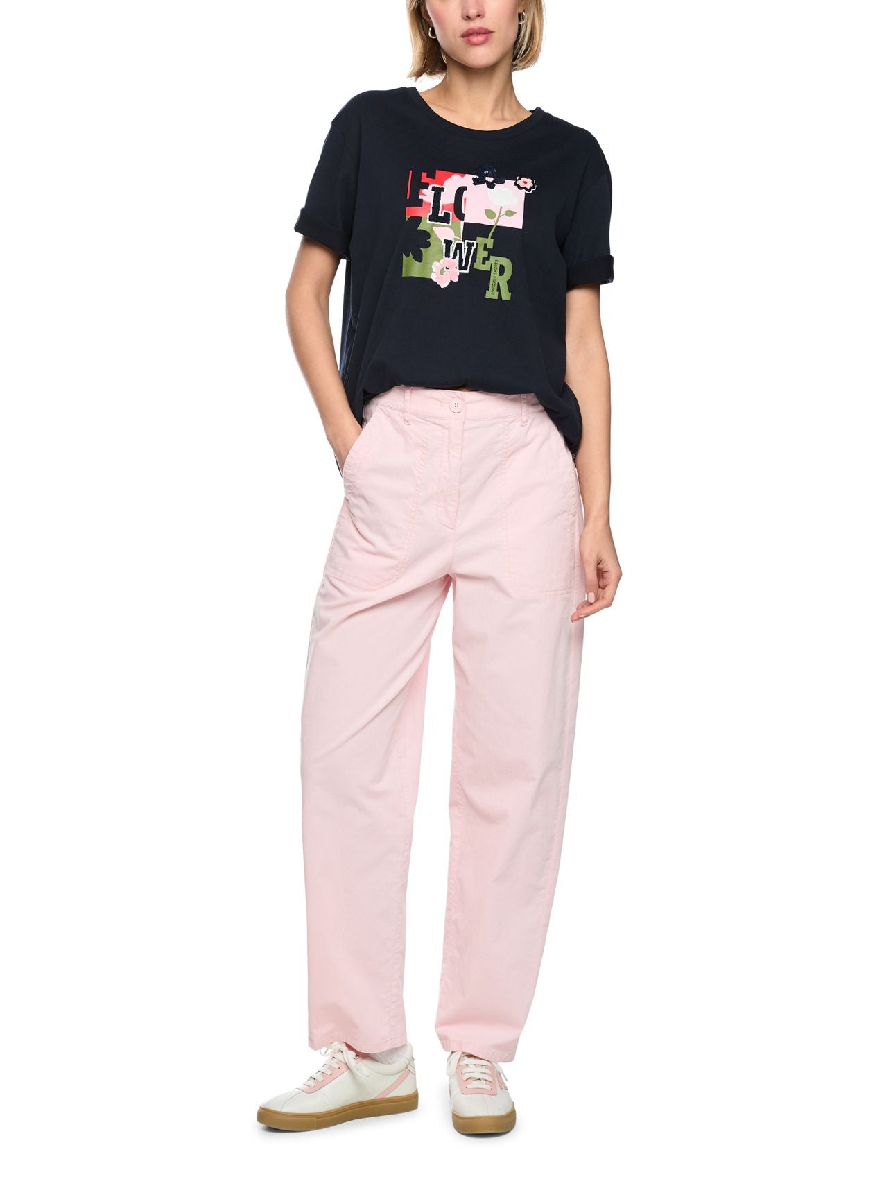 T-Shirt mit Print und Pailetten