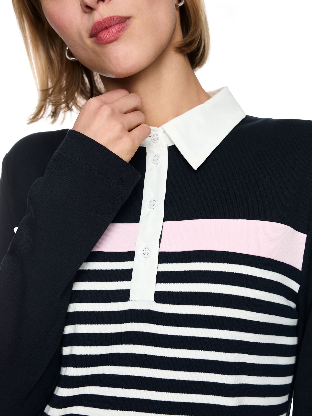 Poloshirt in Rippstruktur mit Streifen