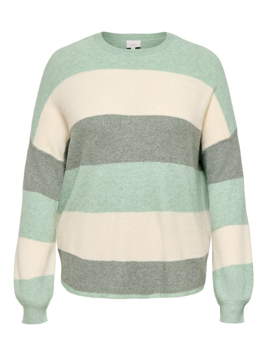 ONLY CARMAKOMA CARATIA L/S STRIPE PULLOV KNT NOOS