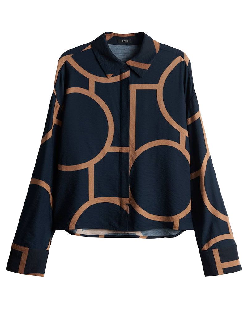 Kurz geschnittene Bluse mit grafischem Muster