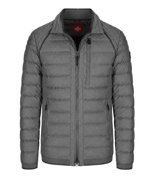 WELLENSTEYN Leichter Herren-Steppblouson mit Lederpaspelierungen