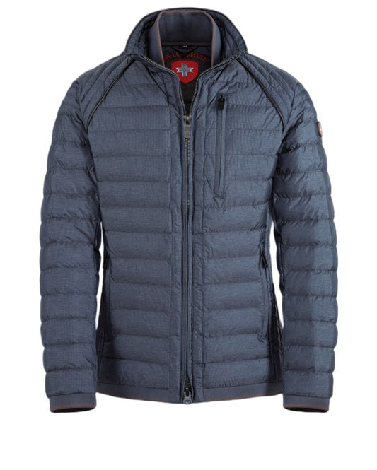WELLENSTEYN Leichter Herren-Steppblouson mit Lederpaspelierungen