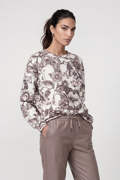Pullover, taupe gemustert