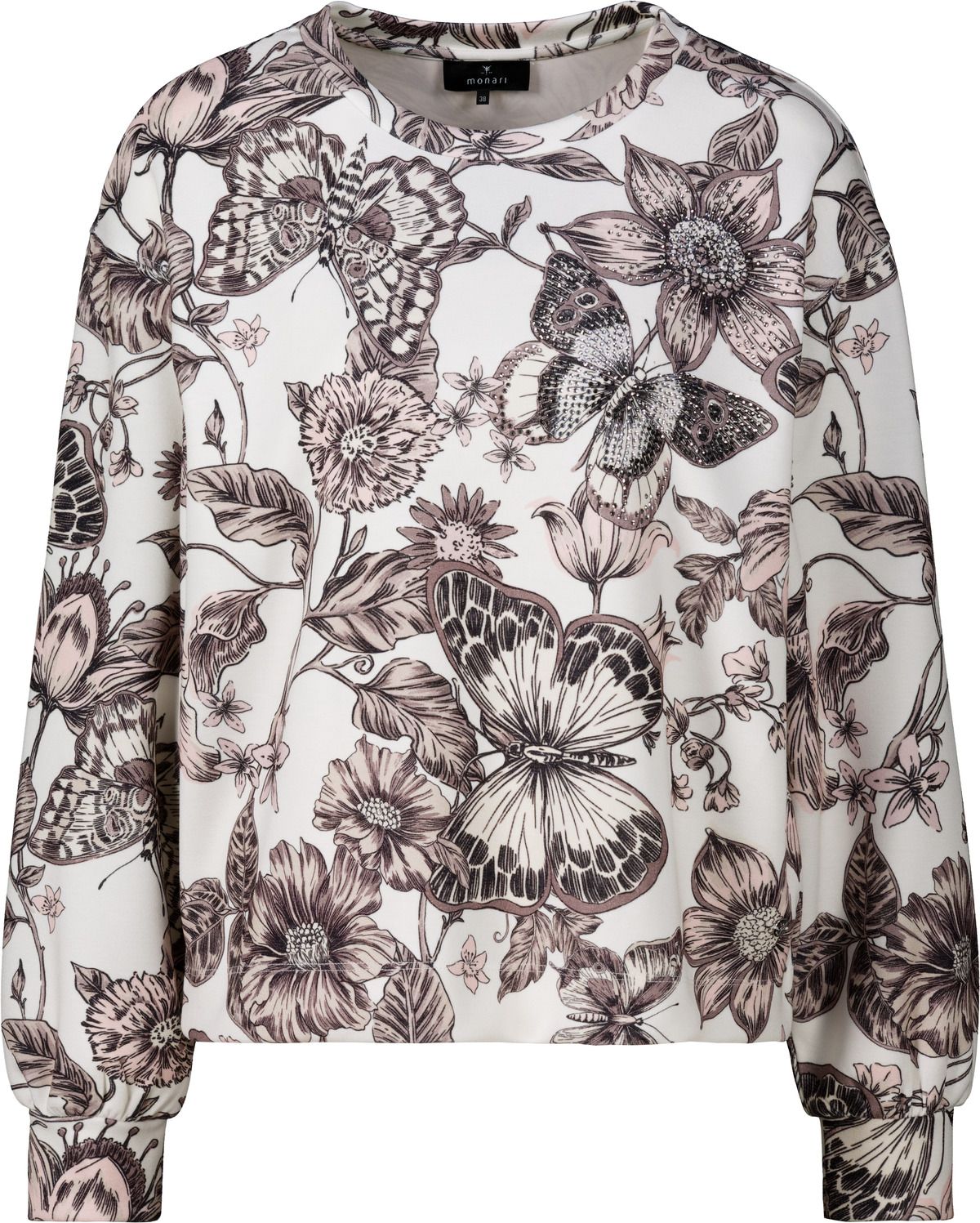 Pullover, taupe gemustert