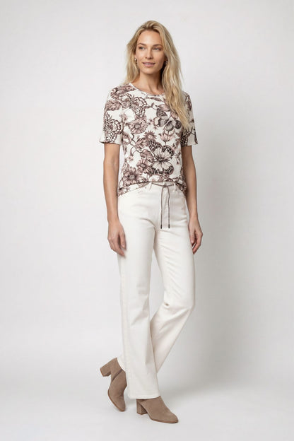 T-Shirt, taupe gemustert