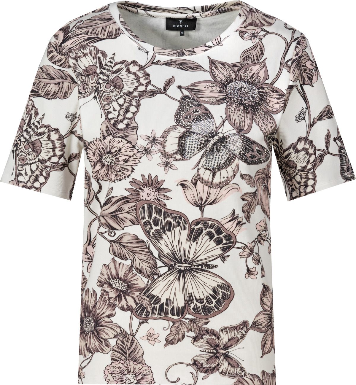 T-Shirt, taupe gemustert