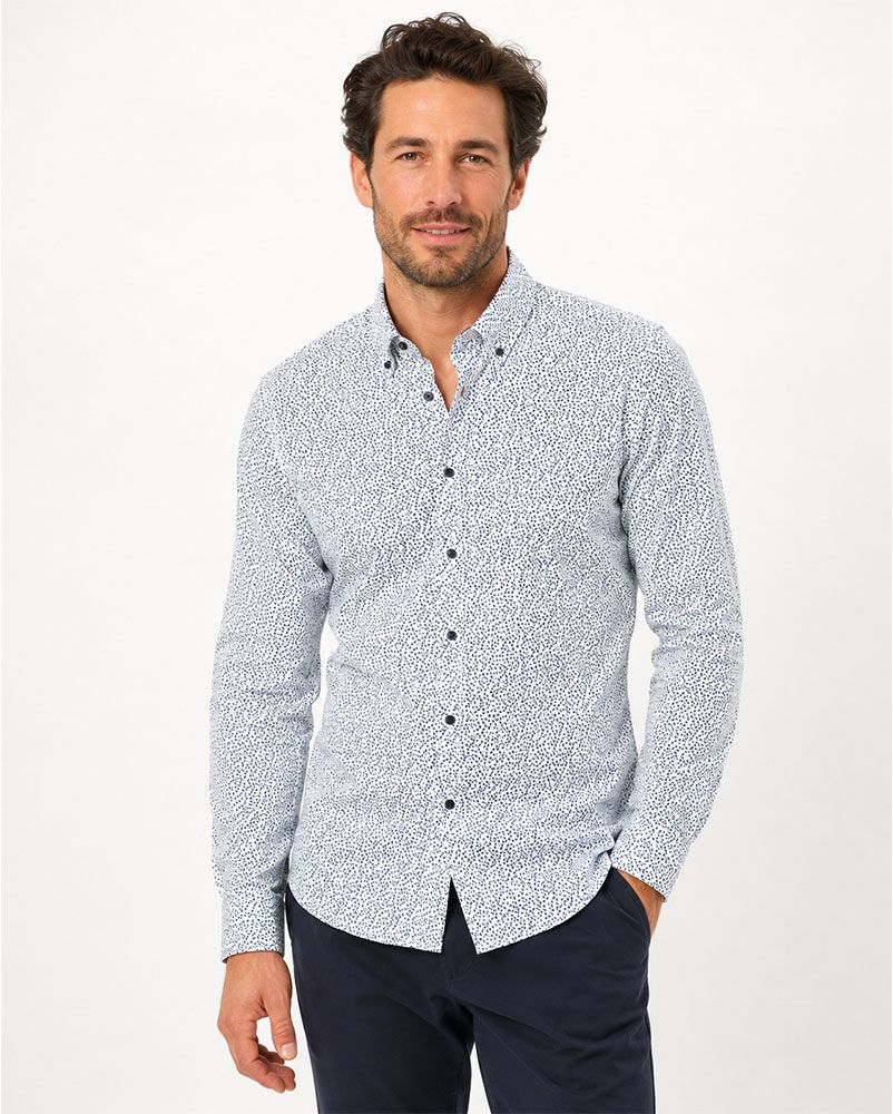 CASA MODA Hemd mit feinem Allover-Muster, comfort fit
