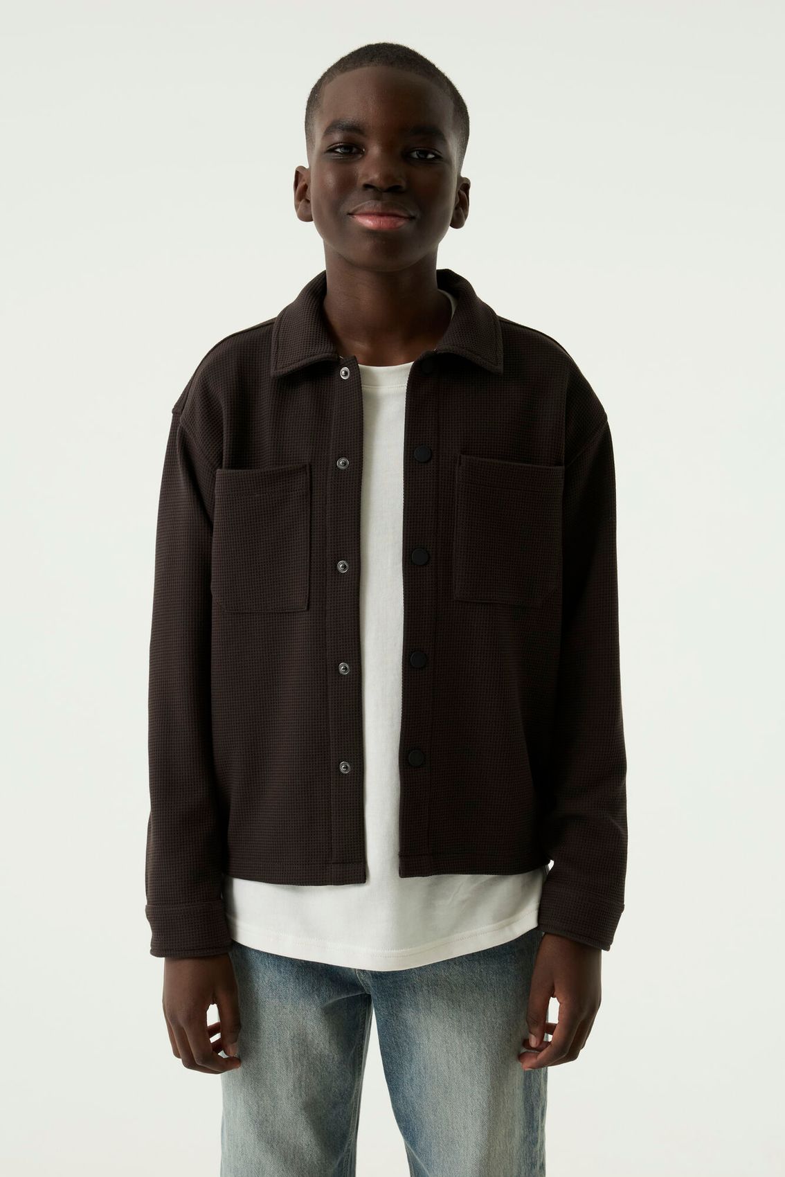 Overshirt mit Waffelstruktur