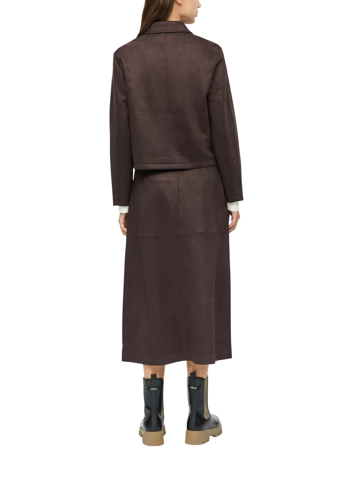 Jacke in Veloursleder-Optik
