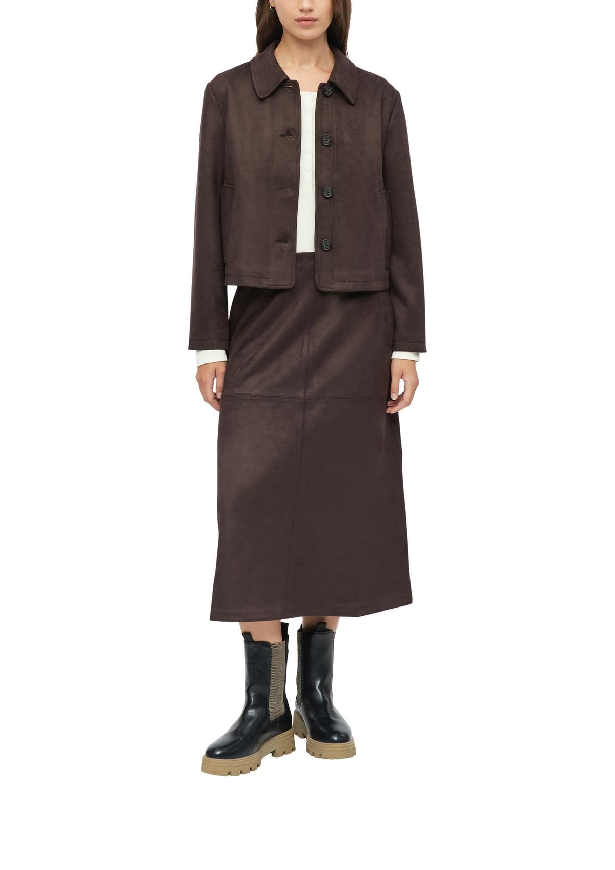 Jacke in Veloursleder-Optik