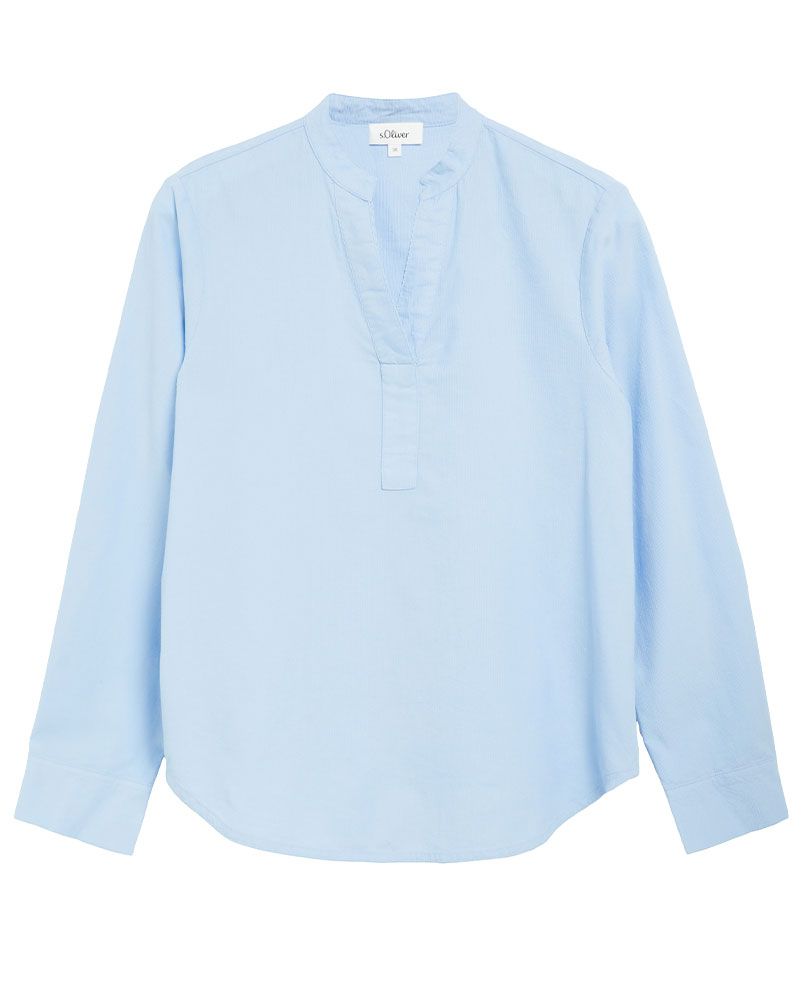 S.OLIVER Feincord-Bluse mit Stehkragen
