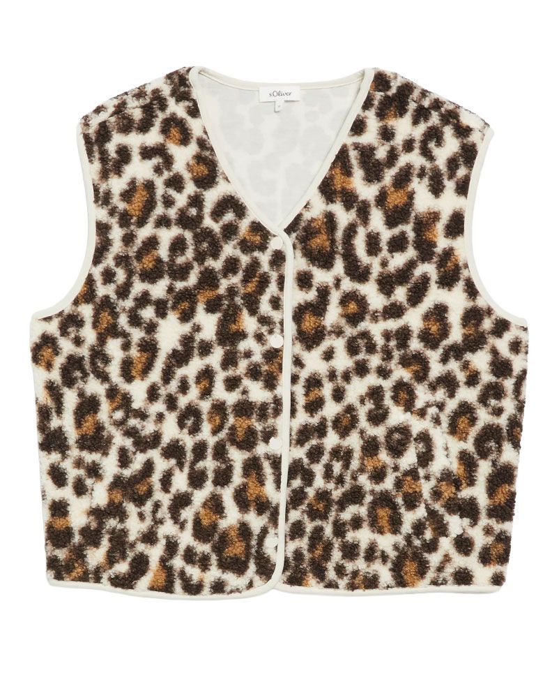 S.OLIVER Teddy-Weste mit Leo-Muster