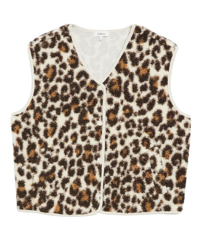 S.OLIVER Teddy-Weste mit Leo-Muster