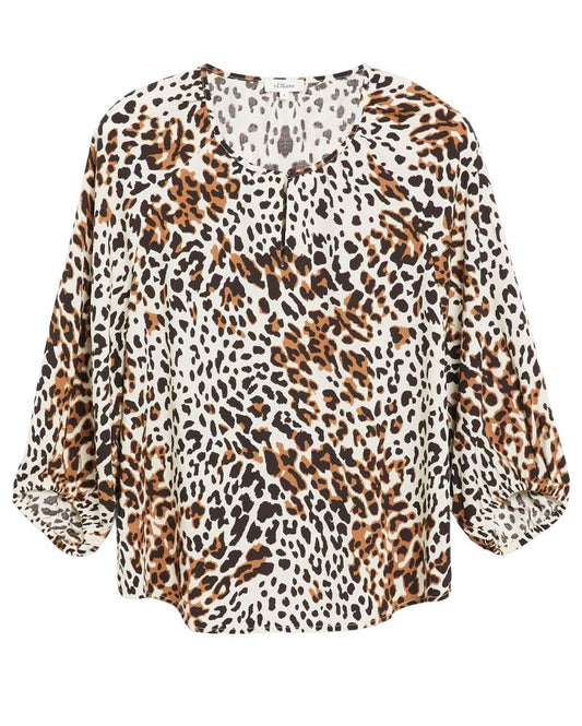 S.OLIVER Bluse im Relaxed Fit mit All-over-Print