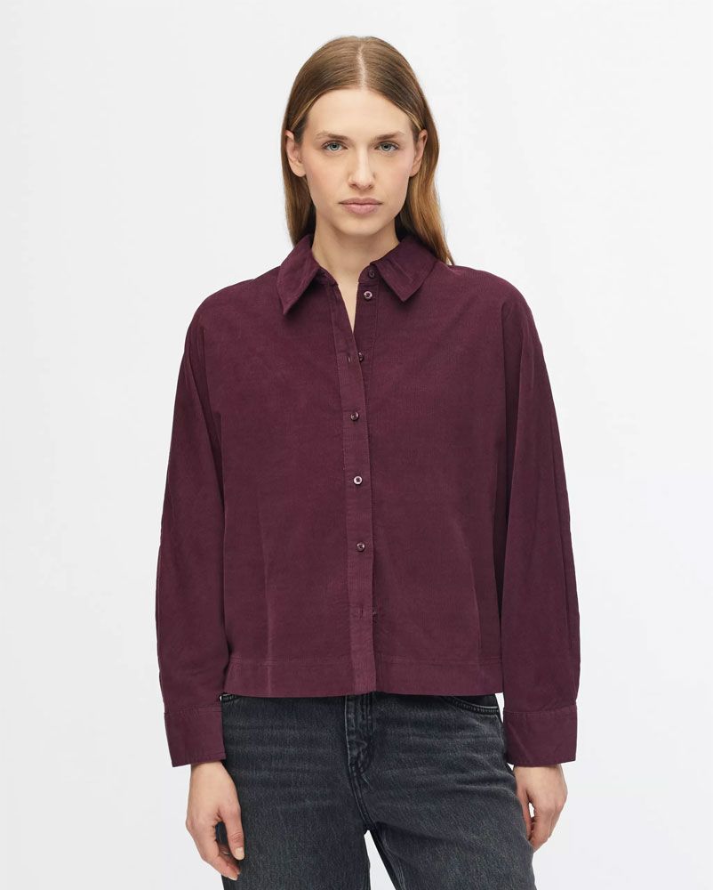 S.OLIVER Feincord-Bluse mit Fledermausärmeln