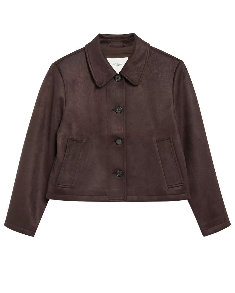 Jacke in Veloursleder-Optik