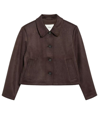 Jacke in Veloursleder-Optik