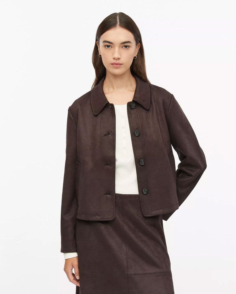 Jacke in Veloursleder-Optik