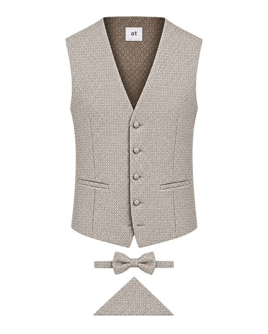 Gemusterte Hochzeitsweste mit Fliegen-Set