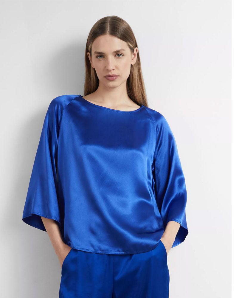 COMMA Satin-Bluse mit Raglanärmeln
