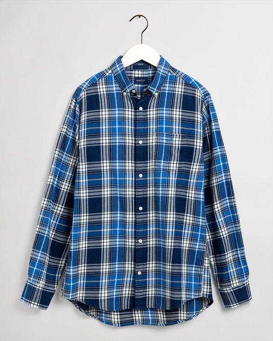GANT Windblown Regular Fit Flanellhemd in Indigoblau Default Title