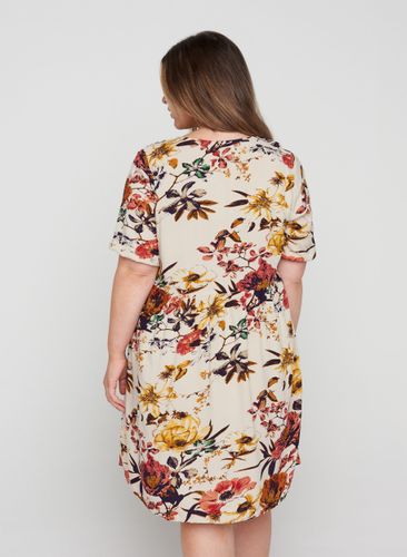 ZIZZI Midikleid aus Viskose mit Blumenprint