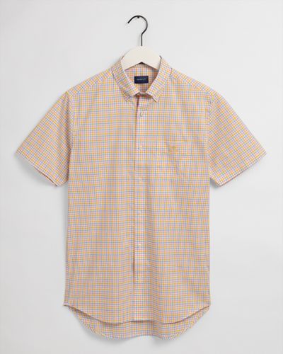 GANT Regular Fit Broadcloth Kurzarm Hemd mit Vichy-Karo in 3 Farben Default Title