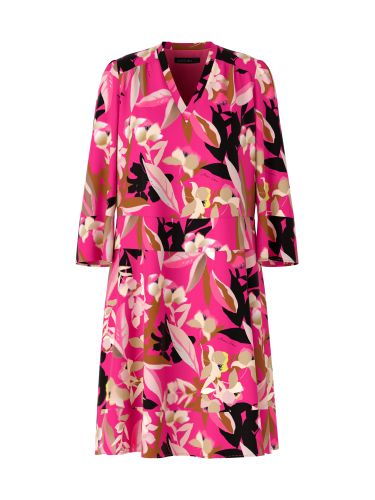 MARC CAIN Kleid mit Blumen aus Viskose und Seide