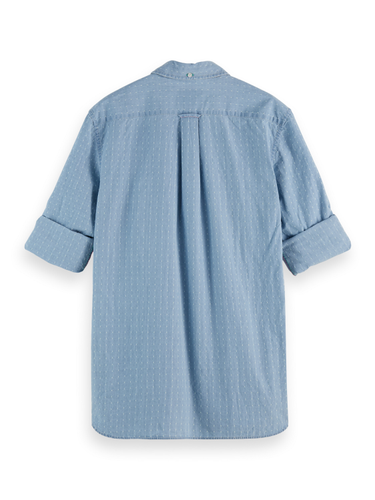 Mini structured indigo slim fit shi, Bleached Indigo