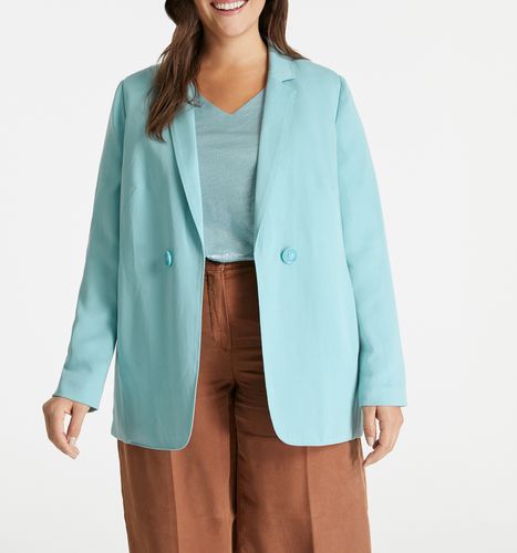 SAMOON Offener Blazer aus Lyocell-Leinen