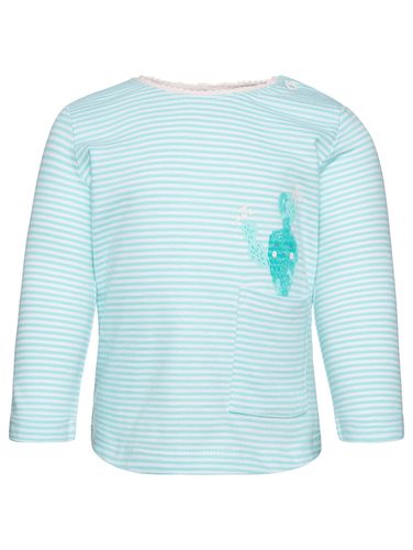 TOM TAILOR T-Shirt gestreift 1/2 crew-nec, tropical fresh blue 74